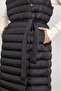 Hooded Button Closure Long Puffer Vest BLACK 8228 - 7