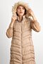 Furry Removable Hooded Inflatable Vest Stone 8192 - 7