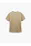 Crew Neck Textured Buckle Fabric Short Sleeve Cotton Slim Fit T-Shirt - 4