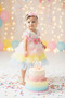 1 year old baby girl colorful catfold tulle princess dress birthday outfit