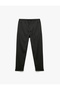 Slim Fit Trousers with Lace-Up Waist and Folded Legs Relaxed Cut Pocket Detail - 3