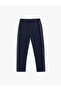 Cotton Pocketed Stripe Detailed Waist Lace-Up Sweatpants - 3