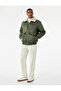 Long Sleeve Pocket Detail Label Detailed Plush Collar Winter Coat - 2
