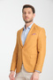Alfredi Men's Oversize Large Size Yellow Straw Fabric Blazer Jacket - 6