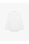 Slim Fit Half Italian Collar White Men's Shirt 7Wam60036Hw - 6