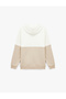 Hooded Color Block Cotton Ribbed Oversized Kangaroo Pocket Hoodie - 4