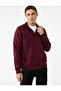 Long Sleeve Ribbed Basic Half Zip Sweatshirt