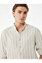 Regular Fit Long Sleeve Cotton Court Collar Shirt - 3