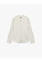 Regular Fit Long Sleeve Cotton Court Collar Shirt - 4