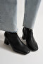 Women's Black Stretch Heeled Boots Shoes - 2