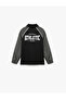 Stand Collar Long Sleeve Hooded Zippered Sweatshirt - 5