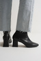 Women's Black Stretch Heeled Boots Shoes