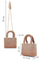 Women's Beige Long Strap Stone Mini Evening Dress with Handbag 25Abd2950Ts - 2