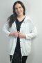 Women's Hooded Button Front Pocket Scalloped Plus Size Cardigan - 3