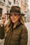 Khaki Metal Button Detailed Panama Sombrero Hat