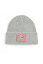 Gray Wool Luxury Beret with Pink Elephant Punch Detail, Unisex - 2