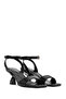 Women's Black Ankle Buckle Thick Heeled Shoes Sandals 25Sfe451618 - 3