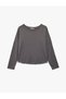 Long Sleeve Crew Neck Comfortable Fit Modal Pajama Top - 3