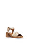 Women's Beige Ankle Strap Thick Heeled Shoes Genuine Leather Sandals 25Sfd342918 - 7