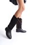 Mbtb2029-Kh Women's Lace Detailed Brown Rain Boots - 6