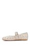 Women's Beige Buckle Stone Genuine Leather Ballerinas, Summer Shoes 25Sfd270718 - 2