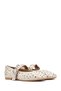 Women's Beige Buckle Stone Genuine Leather Ballerinas, Summer Shoes 25Sfd270718 - 3