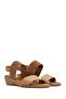 Women's Tan Wedge Heeled Shoes Genuine Leather Sandals 25Sfd150914 - 3