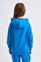 Organic Hooded Sweatshirt Girls Blue Long Sleeve - 5