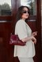 Sauve Toka Detailed Burgundy Matte Bag - 6