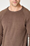 Lunox Men's Brown Italian Ribbed Cotton Sports Crew Neck Sweater - 2