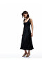 Slim Fit Sleeveless U Neckline Long Satin Dress with Thick Straps - 2