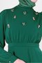 STONE EMBROIDERED BALLOON SLEEVE DRESS 43590 - 4