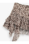 Asymmetrical Cut Ruffled Shorts Leopard Print Mini Skirt - 6