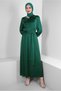 STONE DETAILED BELLY SATIN DRESS 43510 - 2