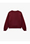 Three Thread Raised Long Sleeve Crew Neck Basic Sweatshirt - 4