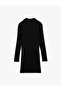 Cotton Camisole Slim Fit Long Sleeve Stand Collar Above Knee Dress - 4