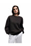 Three Thread Raised Long Sleeve Crew Neck Oversize Sweatshirt
