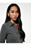 Long Sleeve Stone Detailed Polo Neck T-Shirt - 2