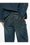 Cotton Regular Waist Belted Long Wide Leg Jeans - Loose Straight Fit Jeans - 3