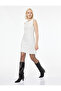 Slim Fit Sleeveless Crew Neck Rhinestone Mini Dress