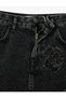 Stone Detailed Pocketed Cotton Mini Denim Skirt - 6