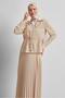 Satin Suit with Pleated Skirt 45385 - 2