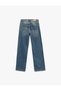 Cotton Straight Cut Straight Leg Jean Trousers - Straight Jeans - 5