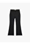 High Waist Viscose Blend Spanish Leg Fabric Trousers - 3