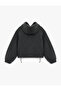 Oversize Hooded Embroidered Zippered Plush Jacket - 4