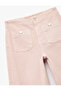 High Waist Pocket Detailed Buttoned Short Wide Leg Pants - Culotte Jeans - 6