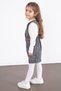Dark Gray Girl's Melange Cream Badili Salopet Suit 22695 - 6