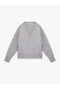 Long Sleeve V-Neck Knitwear Sweater - 3