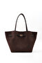 Brown Suede Shk159 Faux Leather, Lined, Snap Fastener, Lock Detail Hand, Arm and Shoulder Bag