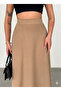 Women's Suede Light Brown Flared Skirt - 7